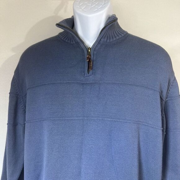 Men' Blue Pendleton Sweater 1/4 Zip Size Medium Blue - Picture 2 of 11